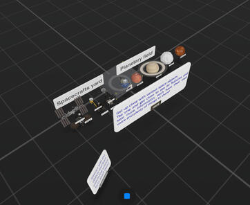 Space explorer - The home page of the experience with a collection of 3d objects to explore